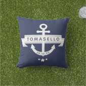 Name der Nautic Anchor-Familie Datum Navy Blue Str Kissen (Golfball-Marker)