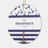 Name der Nautic Anchor Muster Navy Stripes Keramik Ornament (Links)
