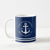 Name der Nautic Anchor Navy Blue Beach House Kaffeetasse (Links)