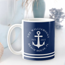 Name der Nautic Anchor Navy Blue Beach House