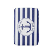 Name der Nautic Anchor Navy Blue Stripes Badematte (Vorderseite Vertikal)