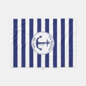 Name der Nautic Anchor Navy Blue Stripes Fleecedecke (Vorderseite (Horizontal))