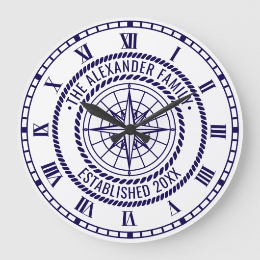 Name der Nautic Compass #3-Familie Datum der Meldu Große Wanduhr (Vorderseite)