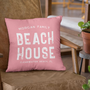 Name der Nautic Coral & White Beach House Kissen