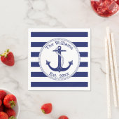 Name der Nautic Navy Blue Anchor-Familie Serviette (Beispiel)