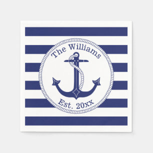 Name der Nautic Navy Blue Anchor-Familie Serviette