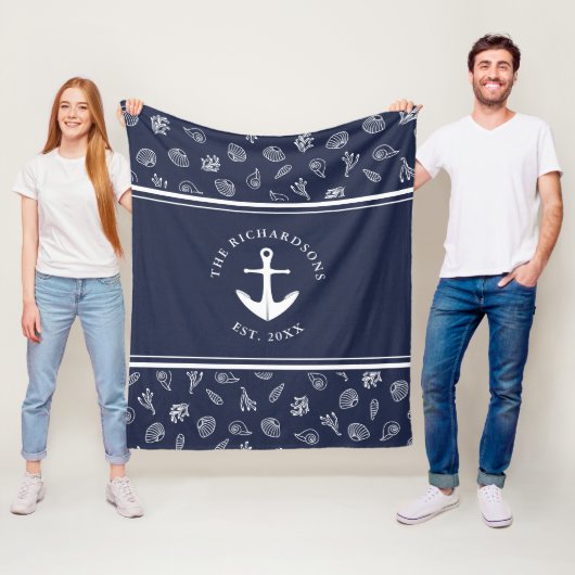 Name der Nautic Navy Familie Anchor Fleecedecke (Beispiel)