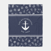 Name der Nautic Navy Familie Anchor Fleecedecke (Vorderseite)