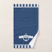Name der Nautical Navy White Strips Ankerbezeichnu Badhandtuch Set (Handtuch)
