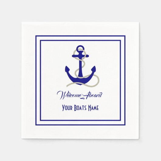 Name der nautischen Ankerboote Serviette (Vorderseite)