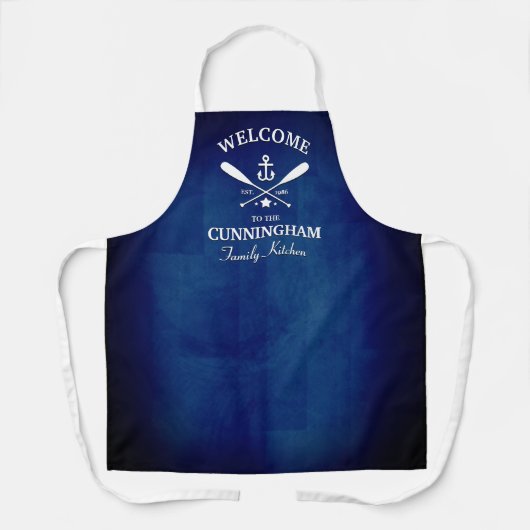 Name der Navy Blue Nautic Theme Schürze (Vorderseite)