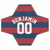 Name der Navy Blue und Red Rugby Stripes Fußball (Flach)