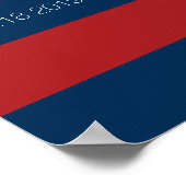 Name der Navy Blue und Red Rugby Stripes Poster (Ecke)