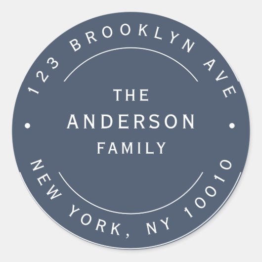 Name der Navy-Familie - Rücksendeadresse Runder Aufkleber (Vorderseite)