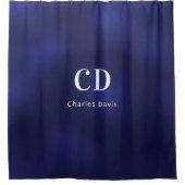 Name der Navy-Monogram-Initialen Duschvorhang (Vorderseite)