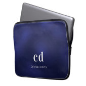 Name der Navy-White-Monogram-Initys Laptopschutzhülle (Vorderseite Links)
