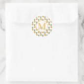 Name der niedlichen Ananas Monogramm Runder Aufkleber (Tasche)