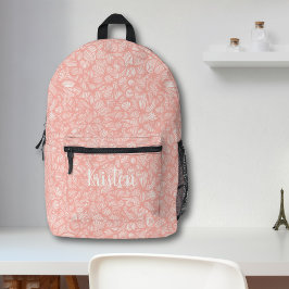Name der niedlichen Cool rosa Abstrakten Linie Art Bedruckter Rucksack