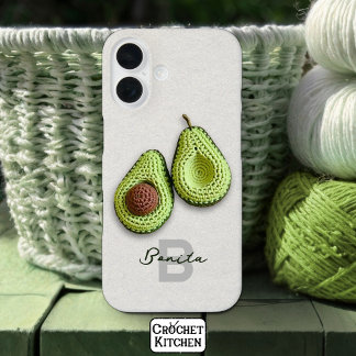Name der niedlichen Cotgecore Crochet Avocado Mono iPhone 16 Hülle