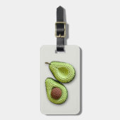 Name der niedlichen Cotgecore Crochet Avocado Mono Gepäckanhänger (Vorderseite vertikal)