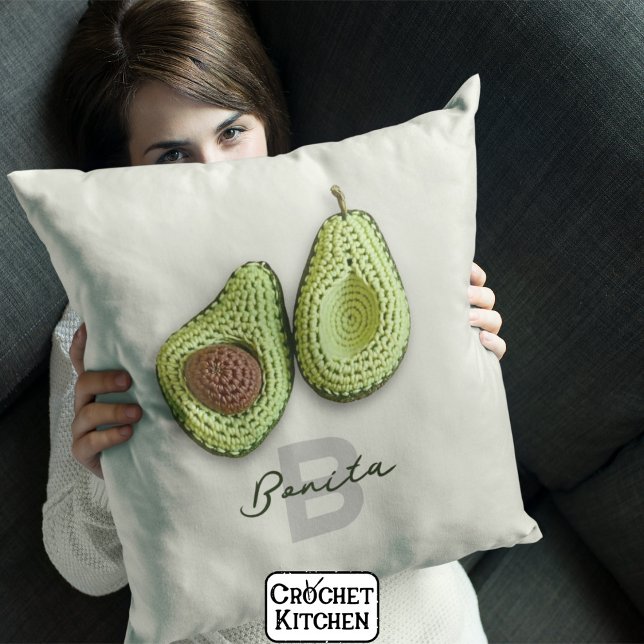 Name der niedlichen Cotgecore Crochet Avocado Mono Kissen (Von Creator hochgeladen)