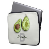 Name der niedlichen Cotgecore Crochet Avocado Mono Laptopschutzhülle (Vorderseite Links)