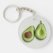 Name der niedlichen Cotgecore Crochet Avocado Mono Schlüsselanhänger (Vorderseite)