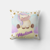 Name der niedlichen Einhorn- und Goldstars Kissen (Vorderseite)