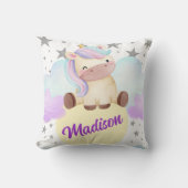 Name der niedlichen Einhorn- und Silbersterne Kissen (Vorderseite)
