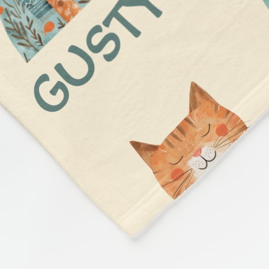 Name der niedlichen Feline Muster Wasserfarbe Fleecedecke (Ecke)