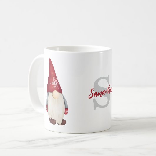 Name der niedlichen Gnome-Monogramm Kaffeetasse (Vorderseite Links)