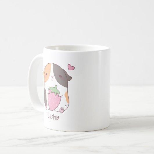 Name der niedlichen Guinea Schweinefleisch und Erd Kaffeetasse (Vorderseite Links)