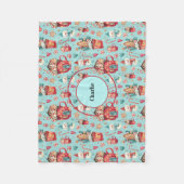 Name der Niedlichen Holiday Snowman Süßigkeiten Fl Fleecedecke (Vorderseite)