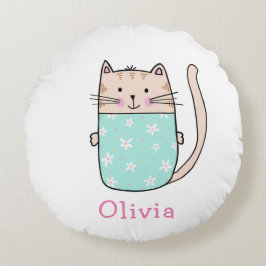 Name der niedlichen Katze Rundes Kissen