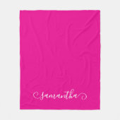 Name der Niedlichen  Krümmung (Hot Pink und Weiß) Fleecedecke (Vorderseite)
