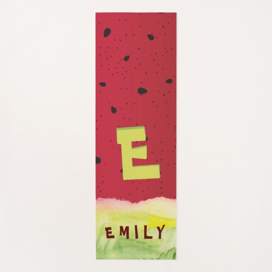 Name der niedlichen Monogram Wasserfarbe Yogamatte (Vorderseite)