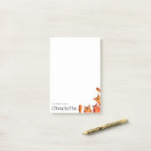 Name der niedlichen Orangen-Cartoon-Katzen Post-it Klebezettel (Auf Schreibtisch)