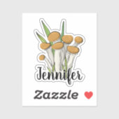 Name der niedlichen Pilzermonogramm Aufkleber (Blatt)