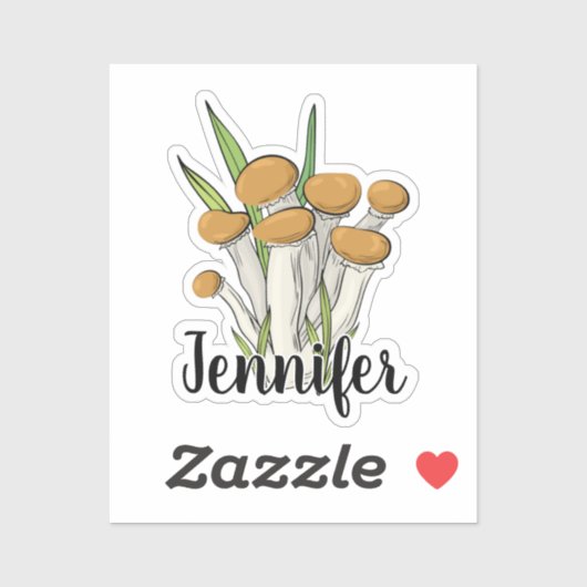 Name der niedlichen Pilzermonogramm Aufkleber (Blatt)