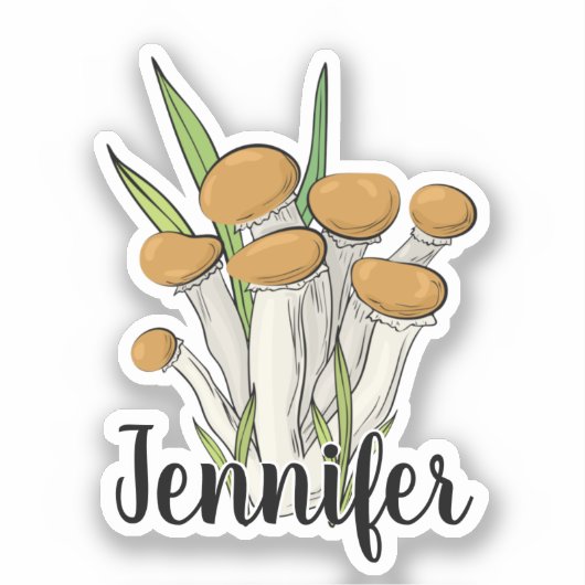 Name der niedlichen Pilzermonogramm Aufkleber (Vorderseite)