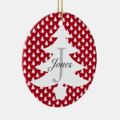 Name der niedlichen Red White Christmas Family Keramik Ornament (Rechts)
