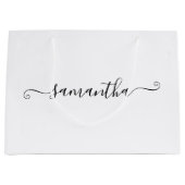 Name der Niedlichen schwarzen Signatur Große Geschenktüte (Vorderseite)