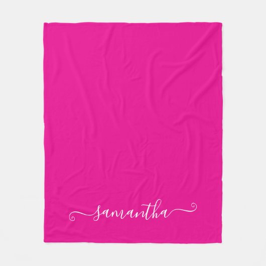Name der Niedlichen Signatur (Hot Rosa und Weiß) Fleecedecke (Vorderseite)