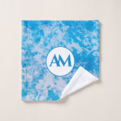 Name der Oberfläche des blauen und weißen Eises Badhandtuch Set (Waschlappen)