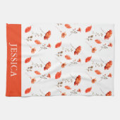 Name der Orange-Aquarellfarbe Wildblume Geschirrtuch (Horizontal)