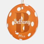 Name der Orange Pickleball Monogram Keramik Ornament (Links)