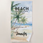 Name der Palmen am Strand Strandtuch (Vorderseite)