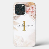 Name der Pampas Grass Monogram Initial Terracotta Case-Mate iPhone Hülle (Rückseite)
