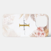 Name der Pampas Grass Monogram Initial Terracotta Case-Mate iPhone Hülle (Rückseite (Horizontal))