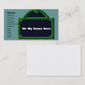 Name der Pariser Straße Visitenkarte (Vorne/Hinten)